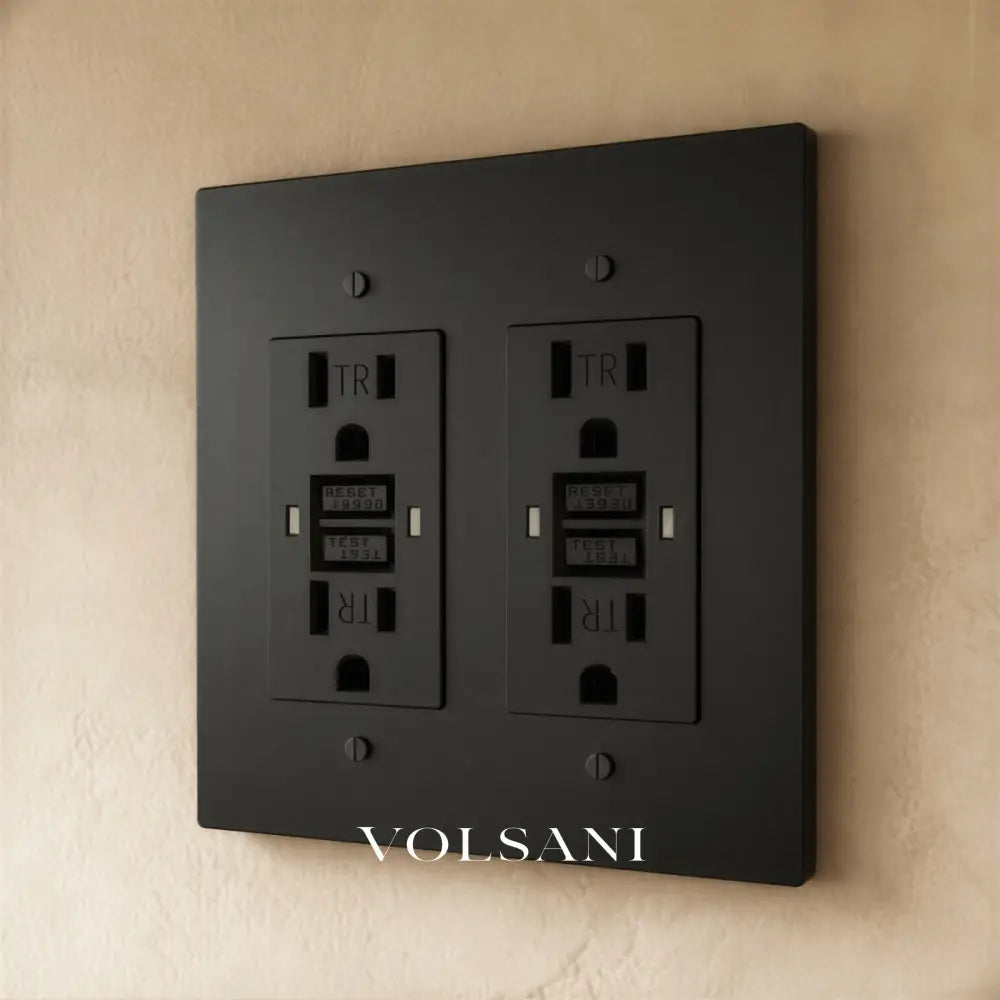 The Brass Outlet (1 to 4 Gang) - Night Black / 2 Gang / GFCI