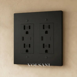 The Brass Outlet (1 to 4 Gang) - Night Black / 2 Gang / USB-C