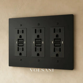 The Brass Outlet (1 to 4 Gang) - Night Black / 3 Gang / GFCI
