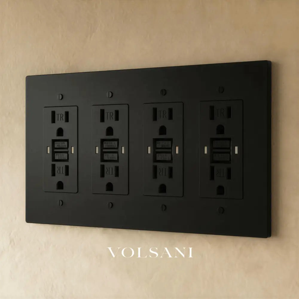 The Brass Outlet (1 to 4 Gang) - Night Black / 4 Gang / GFCI