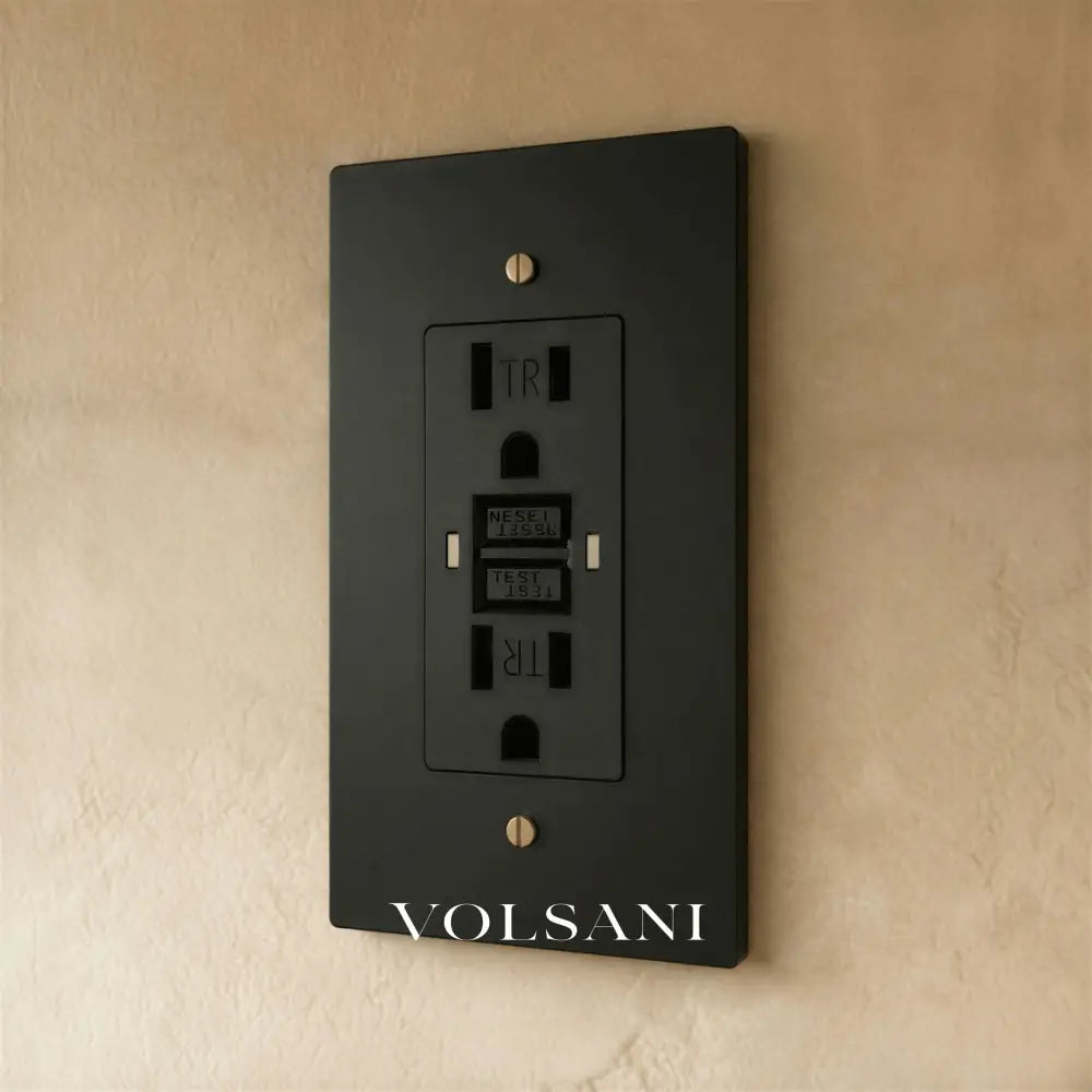 The Brass Outlet (1 to 4 Gang) - Night Black with Brass / 1 Gang / GFCI