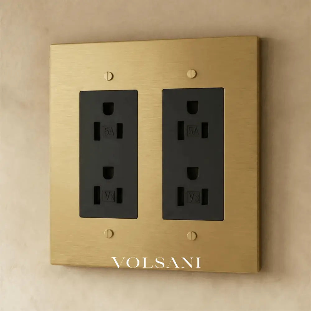 The Brass Outlet (1 to 4 Gang) - Open Box - Brass / 2 Gang / Standard