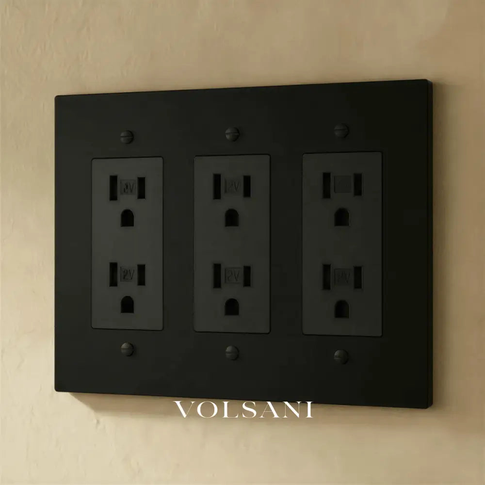 The Brass Outlet (1 to 4 Gang) - Open Box - Night Black / 3 Gang / Standard