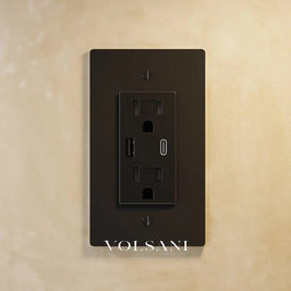 The Brass Outlet (1 to 4 Gang) - Open Box - Night Black / 1 Gang / USB-C