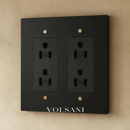 The Brass Outlet (1 to 4 Gang) - Open Box - Night Black with Brass / 2 Gang / Standard
