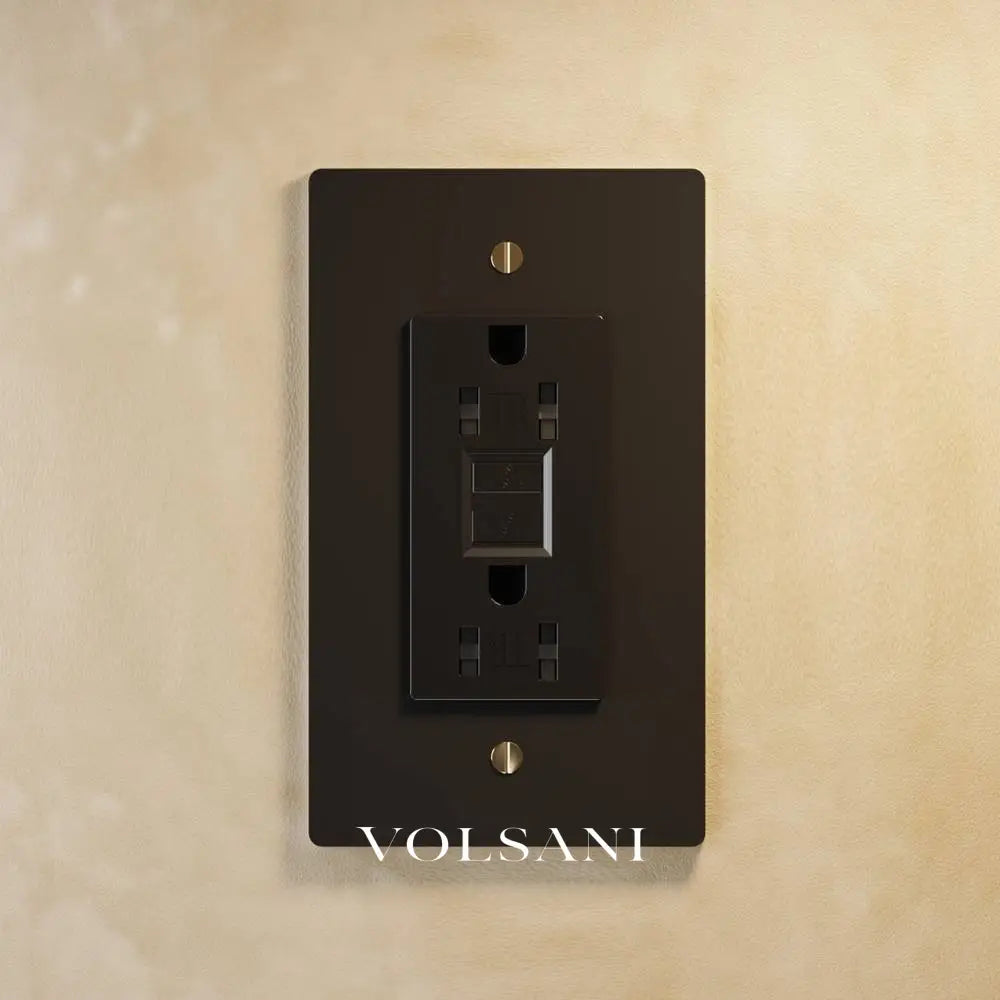 The Brass Outlet (1 to 4 Gang) - Open Box - Night Black with Brass / 1 Gang / GFCI