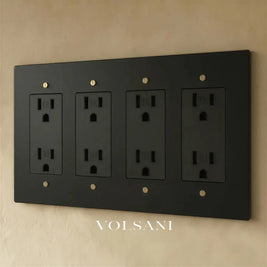 The Brass Outlet (1 to 4 Gang) - Open Box - Night Black with Brass / 4 Gang / Standard