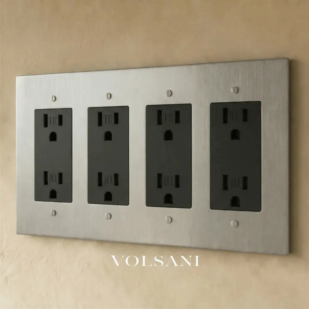The Brass Outlet (1 to 4 Gang) - Open Box - Stripped Brass / 4 Gang / Standard