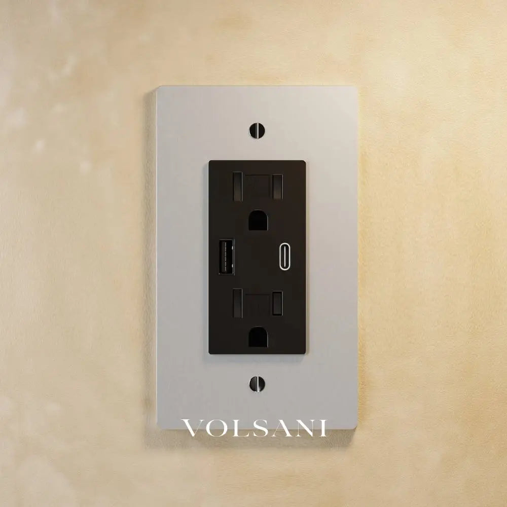 The Brass Outlet (1 to 4 Gang) - Open Box - Stripped Brass / 1 Gang / USB-C