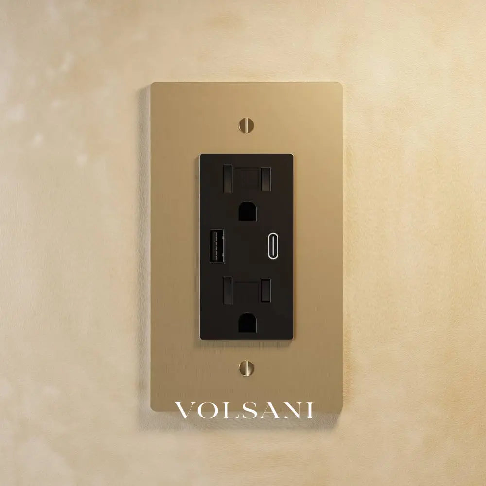 The Brass Outlet (1 to 4 Gang) - Open Box - Brass / 1 Gang / USB-C