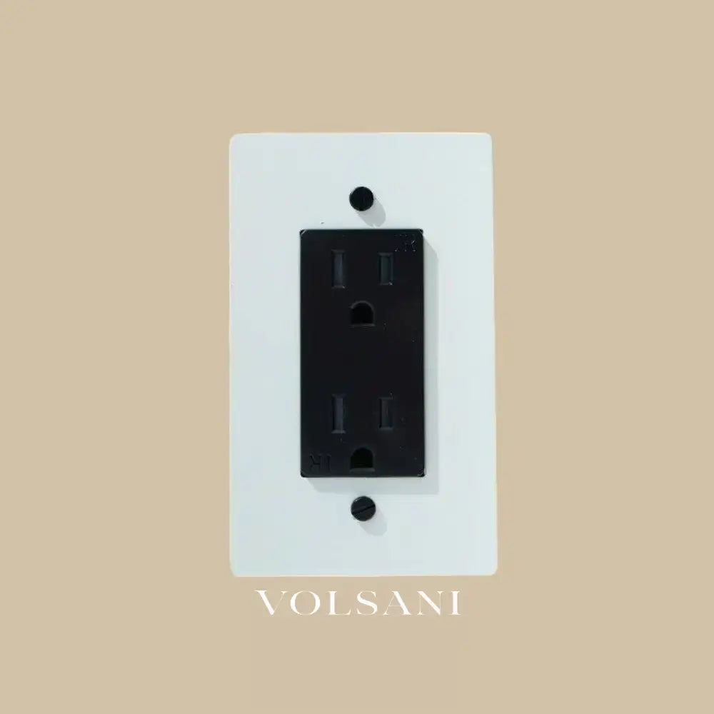 The Brass Outlet (1 to 4 Gang) - Open Box - White with Black / 1 Gang / Standard