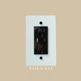 The Brass Outlet (1 to 4 Gang) - Open Box - White with Black / 1 Gang / USB-C