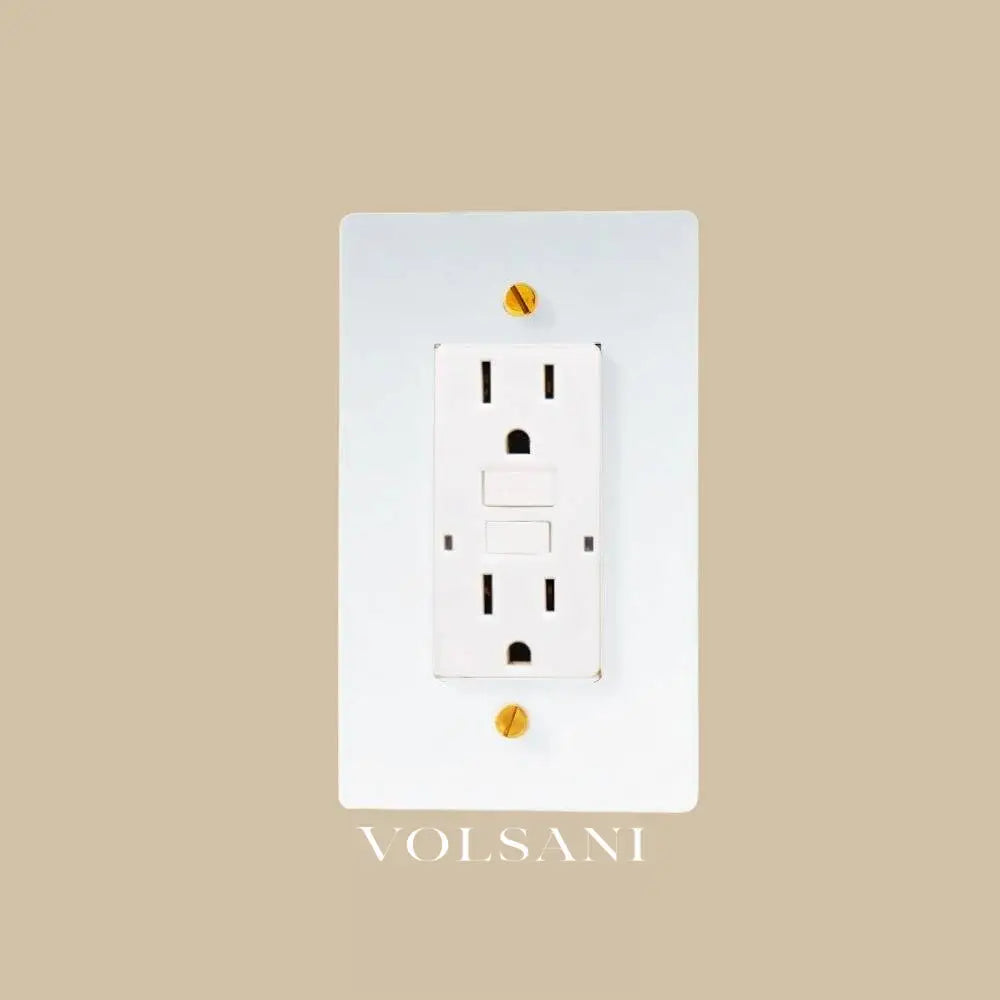 The Brass Outlet (1 to 4 Gang) - Open Box - White with Brass / 1 Gang / GFCI