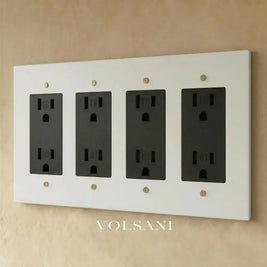 The Brass Outlet (1 to 4 Gang) - Open Box - White with Brass / 4 Gang / Standard