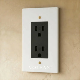 The Brass Outlet (1 to 4 Gang) - Open Box - White with Brass / 1 Gang / Standard