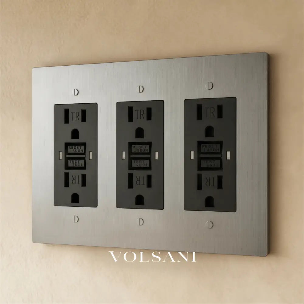 The Brass Outlet (1 to 4 Gang) - Stainless Steel / 3 Gang / GFCI
