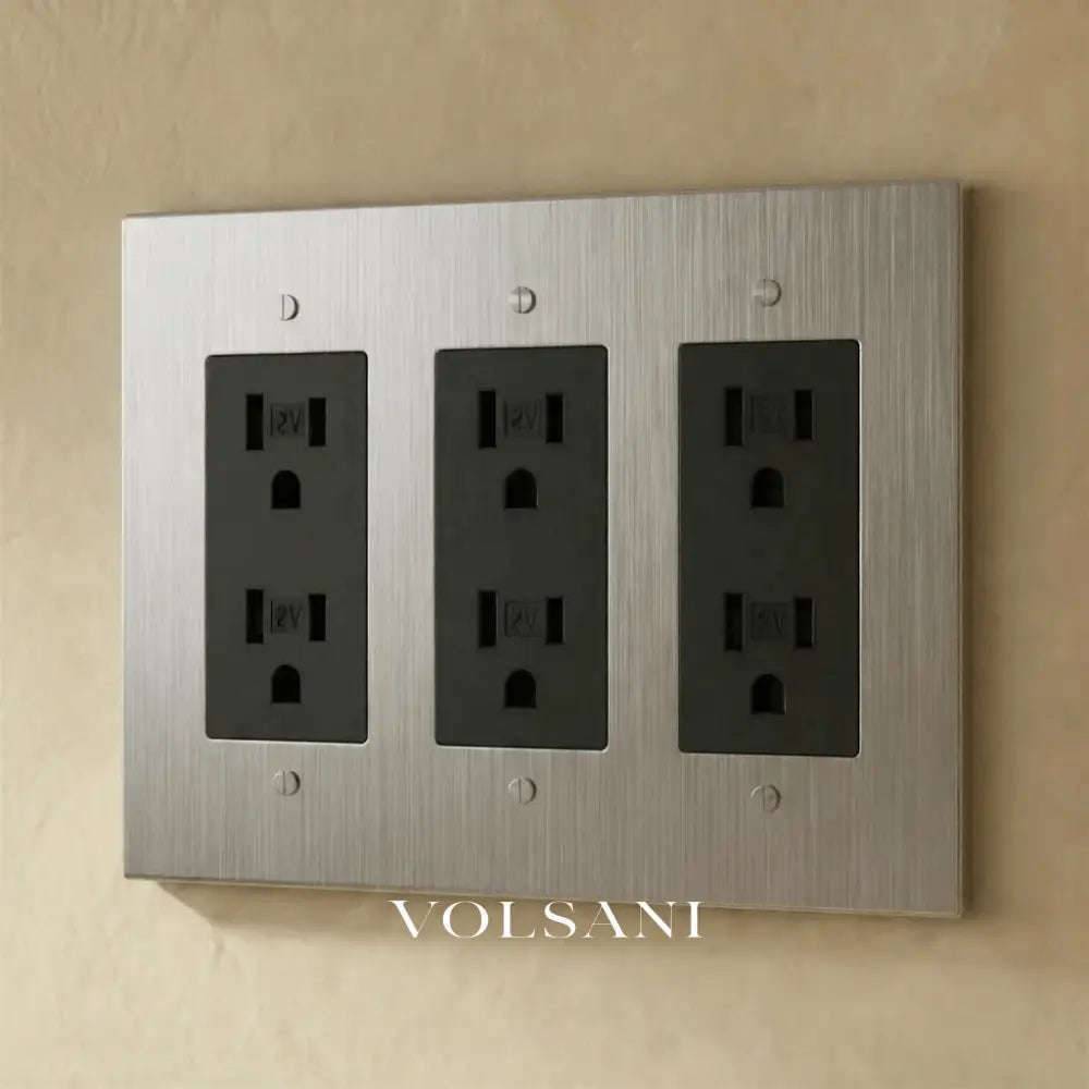 The Brass Outlet (1 to 4 Gang) - Stainless Steel / 3 Gang / Standard