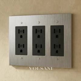The Brass Outlet (1 to 4 Gang) - Stainless Steel / 3 Gang / Standard