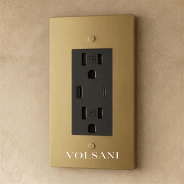 The Brass Outlet (1 to 4 Gang) - Brass / 1 Gang / USB-C