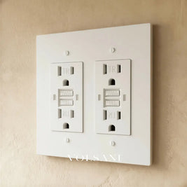 The Brass Outlet (1 to 4 Gang) - White with Brass / 2 Gang / GFCI