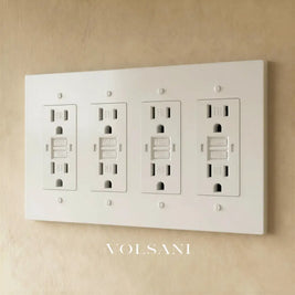 The Brass Outlet (1 to 4 Gang) - White with Brass / 4 Gang / GFCI