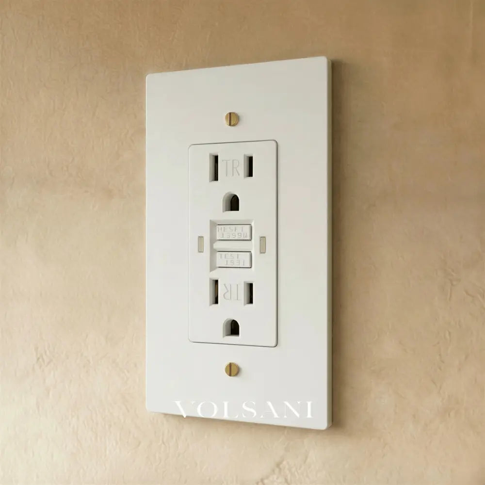 The Brass Outlet (1 to 4 Gang) - White with Brass / 1 Gang / GFCI