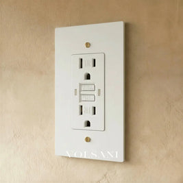 The Brass Outlet (1 to 4 Gang) - White with Brass / 1 Gang / GFCI