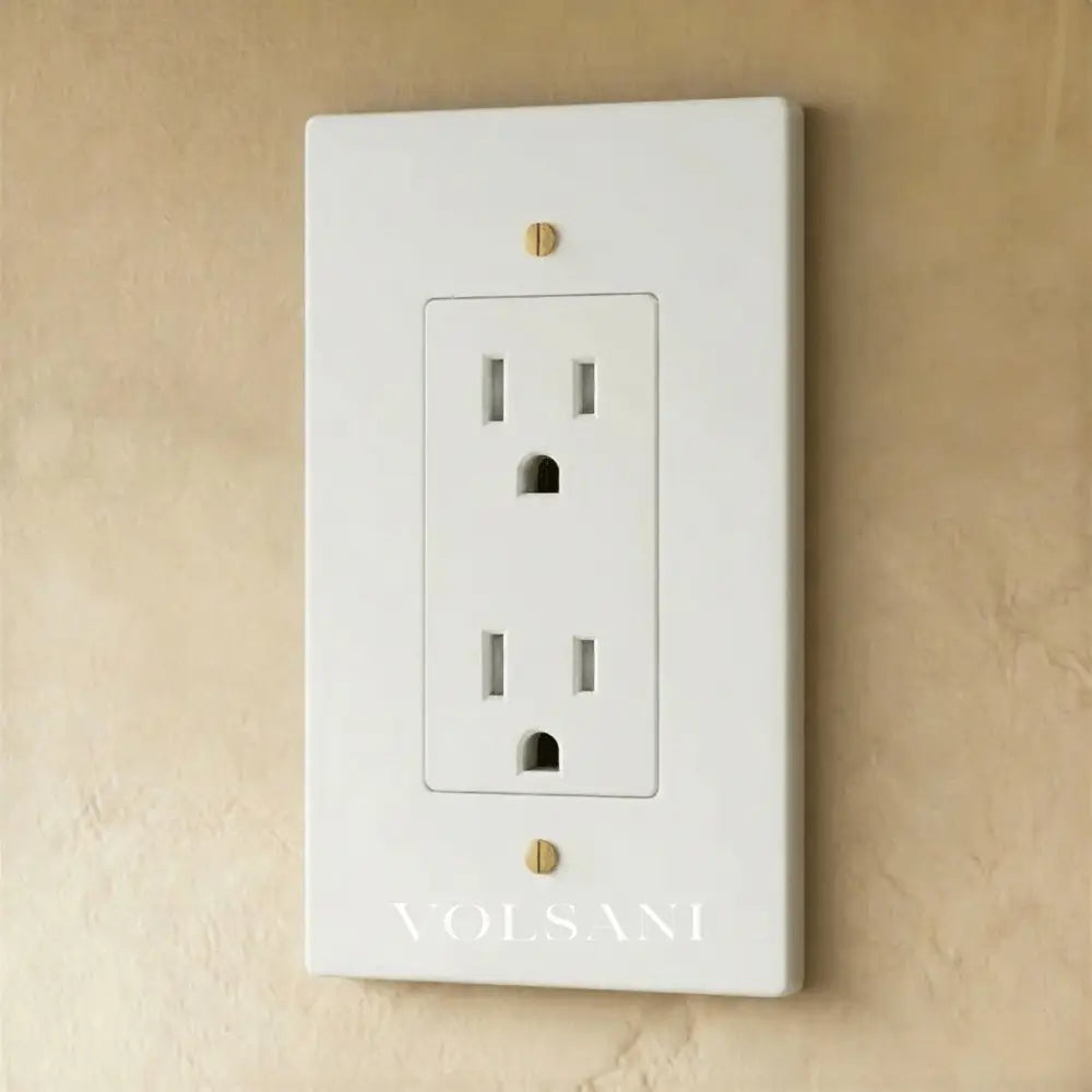 The Brass Outlet (1 to 4 Gang) - White with Brass / 1 Gang / Standard
