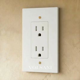The Brass Outlet (1 to 4 Gang) - White with Brass / 1 Gang / Standard