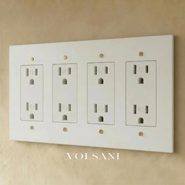 The Brass Outlet (1 to 4 Gang) - White with Brass / 4 Gang / Standard