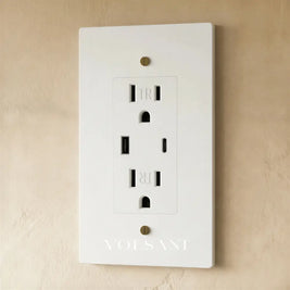 The Brass Outlet (1 to 4 Gang) - White with Brass / 1 Gang / USB-C