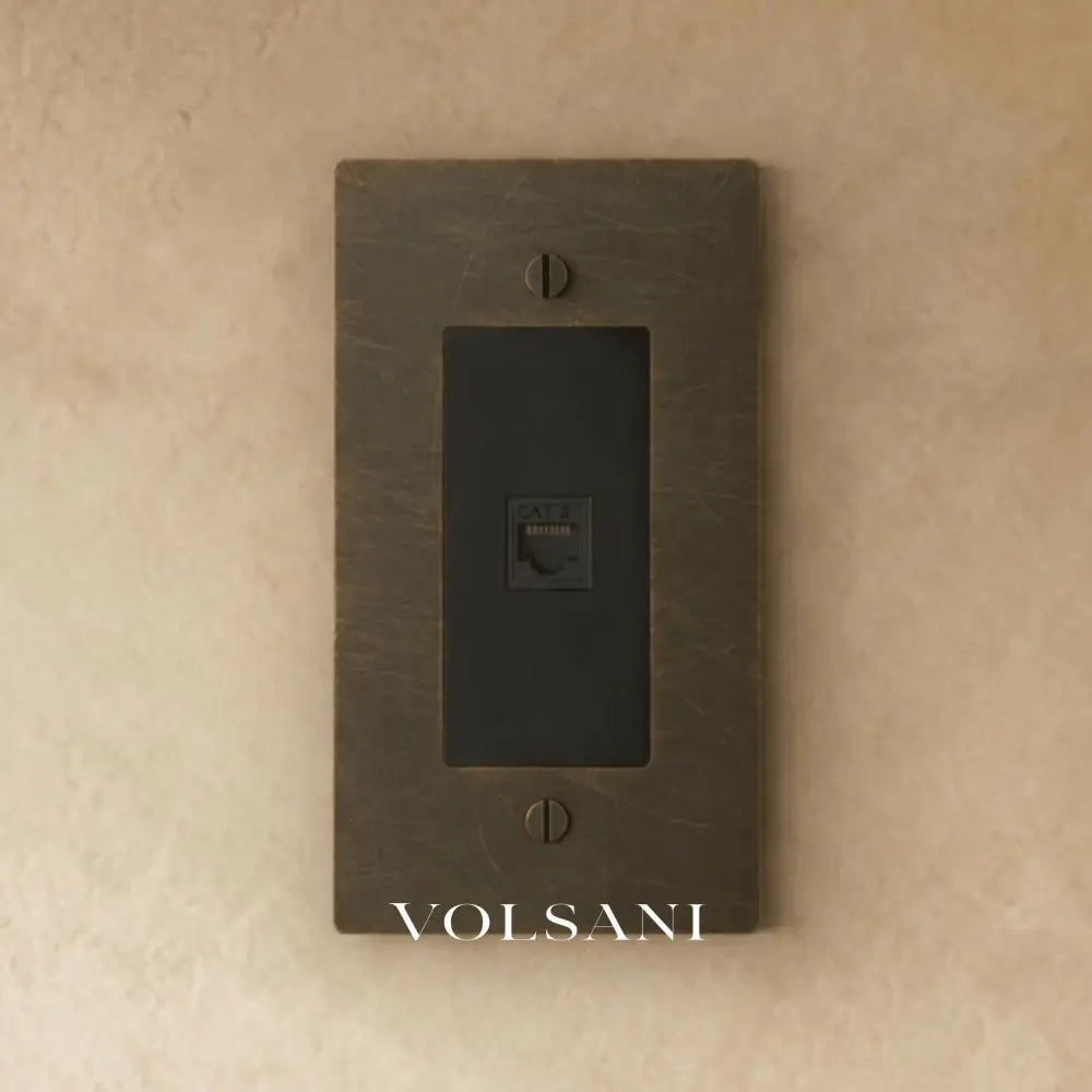 The Brass Telephone Socket (RJ11) (1-Gang) - Bronze With Patina / 1 Gang / Telephone