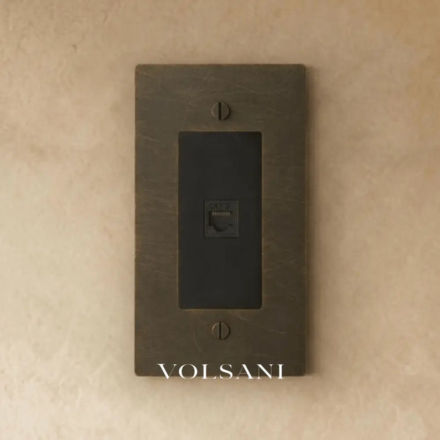 The Brass Telephone Socket (RJ11) (1-Gang) - Bronze With Patina / 1 Gang / Telephone