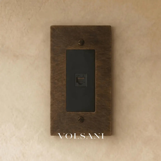 The Brass Telephone Socket (RJ11) (1-Gang) - Vintage Brass with Patina / 1 Gang / Telephone