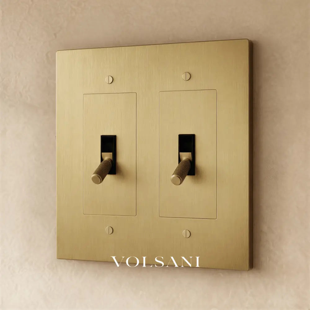 The Brass Toggle Switch (1 to 5 Gang) - Brass / 2 Gang