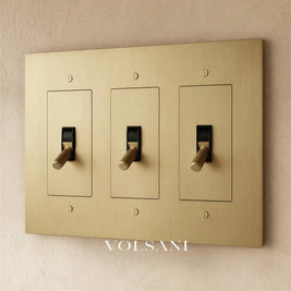 The Brass Toggle Switch (1 to 5 Gang) - Brass / 3 Gang