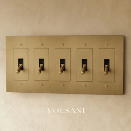 The Brass Toggle Switch (1 to 5 Gang) - Brass / 5 Gang