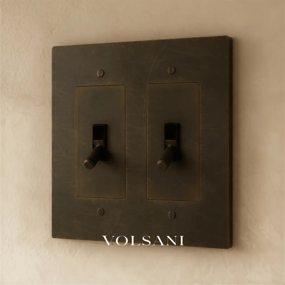 The Brass Toggle Switch (1 to 5 Gang) - Bronze with Patina / 2 Gang