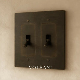The Brass Toggle Switch (1 to 5 Gang) - Bronze with Patina / 2 Gang