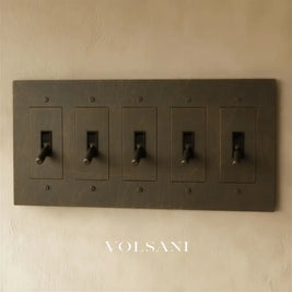The Brass Toggle Switch (1 to 5 Gang) - Bronze with Patina / 5 Gang