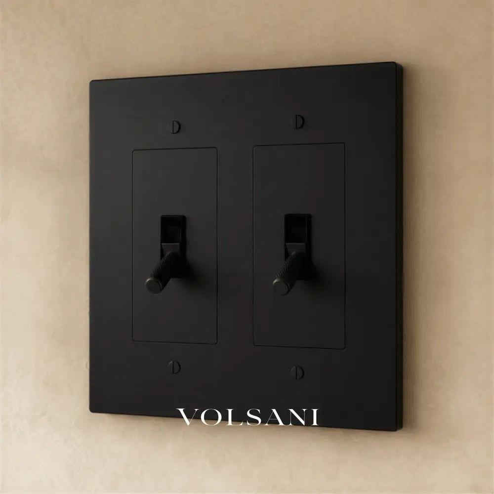 The Brass Toggle Switch (1 to 5 Gang) - Night Black / 2 Gang