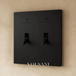 The Brass Toggle Switch (1 to 5 Gang) - Night Black / 2 Gang