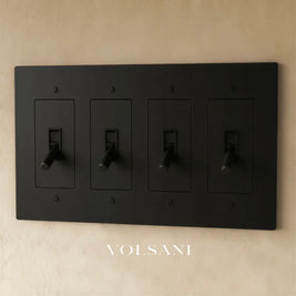 The Brass Toggle Switch (1 to 5 Gang) - Night Black / 4 Gang