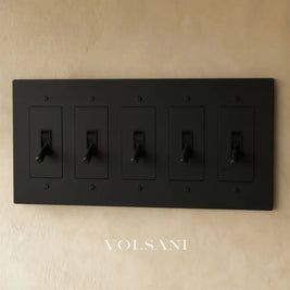 The Brass Toggle Switch (1 to 5 Gang) - Night Black / 5 Gang