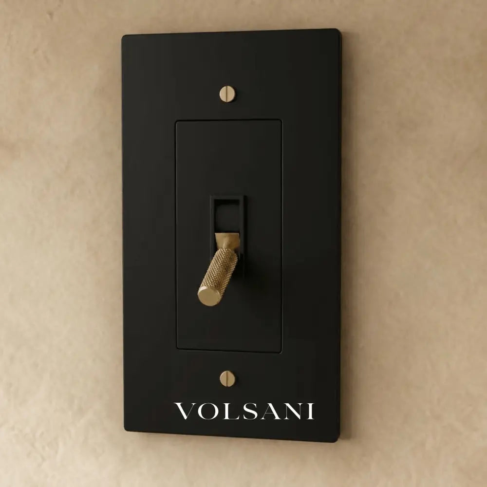 The Brass Toggle Switch (1 to 5 Gang) - Night Black with Brass / 1 Gang