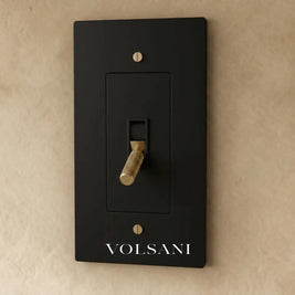 The Brass Toggle Switch (1 to 5 Gang) - Night Black with Brass / 1 Gang