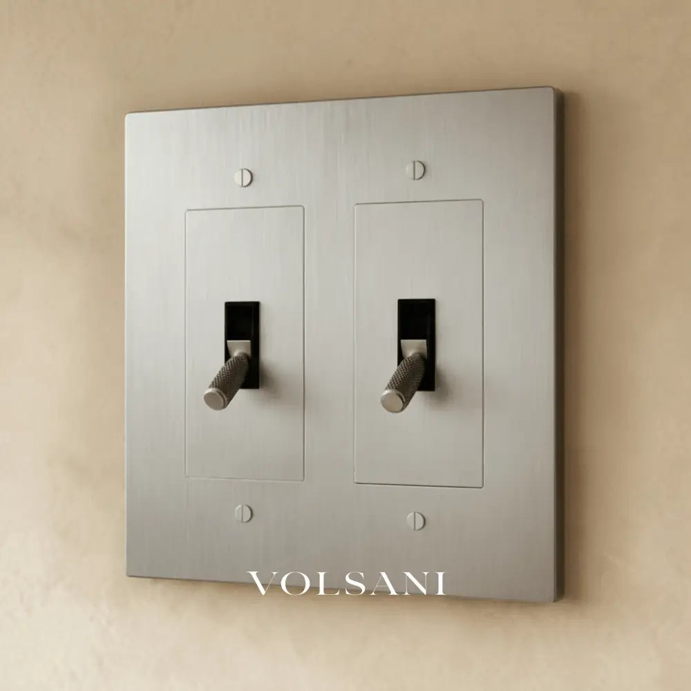The Brass Toggle Switch (1 to 5 Gang) - Stainless Steel / 2 Gang