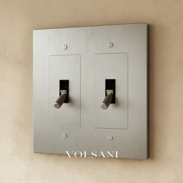The Brass Toggle Switch (1 to 5 Gang) - Stainless Steel / 2 Gang