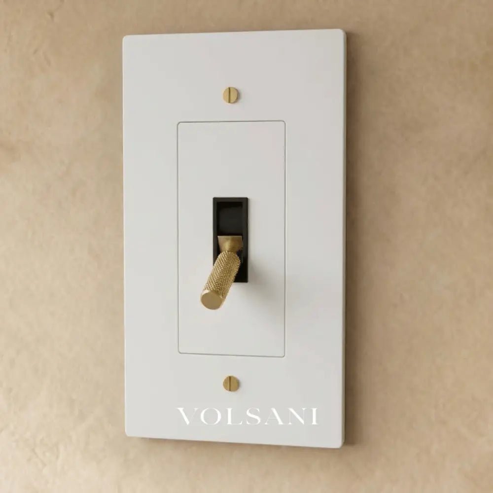 The Brass Toggle Switch (1 to 5 Gang) - White with Brass / 1 Gang