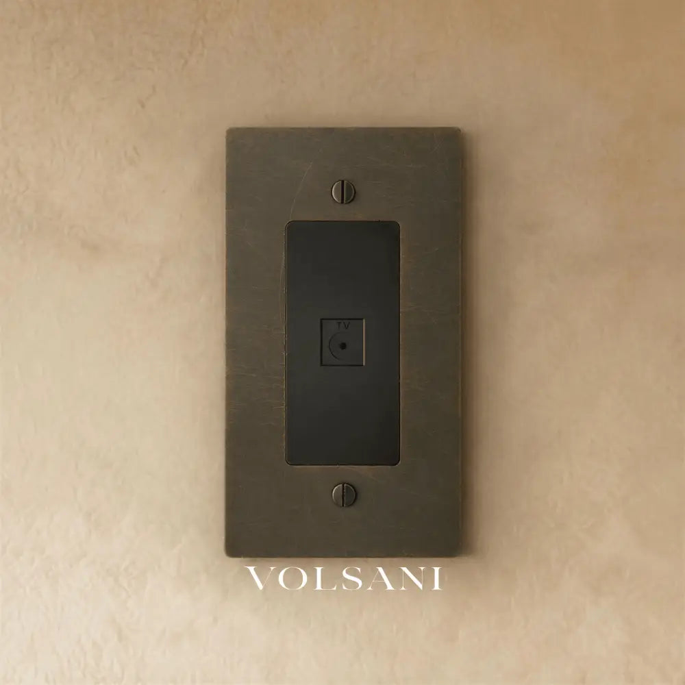 The Brass TV Socket (1-Gang) - Bronze With Patina / 1 Gang / TV